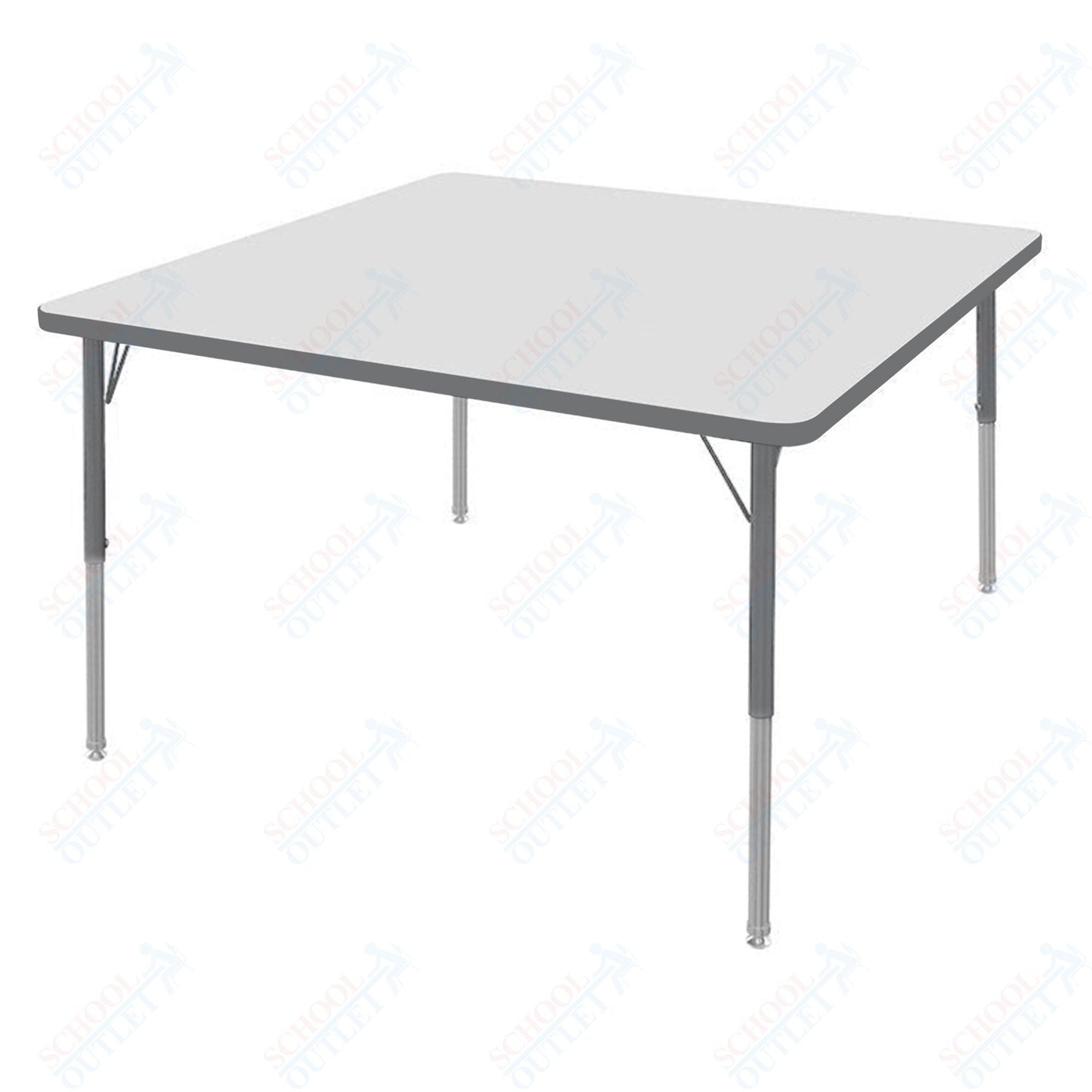 Marco MG2200 Series 48" Square Preschool Table w/ Dry Erase Top Adj Height 16" - 24" (MG2216 - DA) - SchoolOutlet