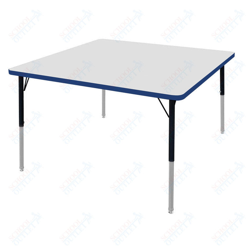 Marco MG2200 Series 48" Square Activity Table w/ Dry Erase Top Adj Height 21" - 30" (MG2216 - DB) - SchoolOutlet