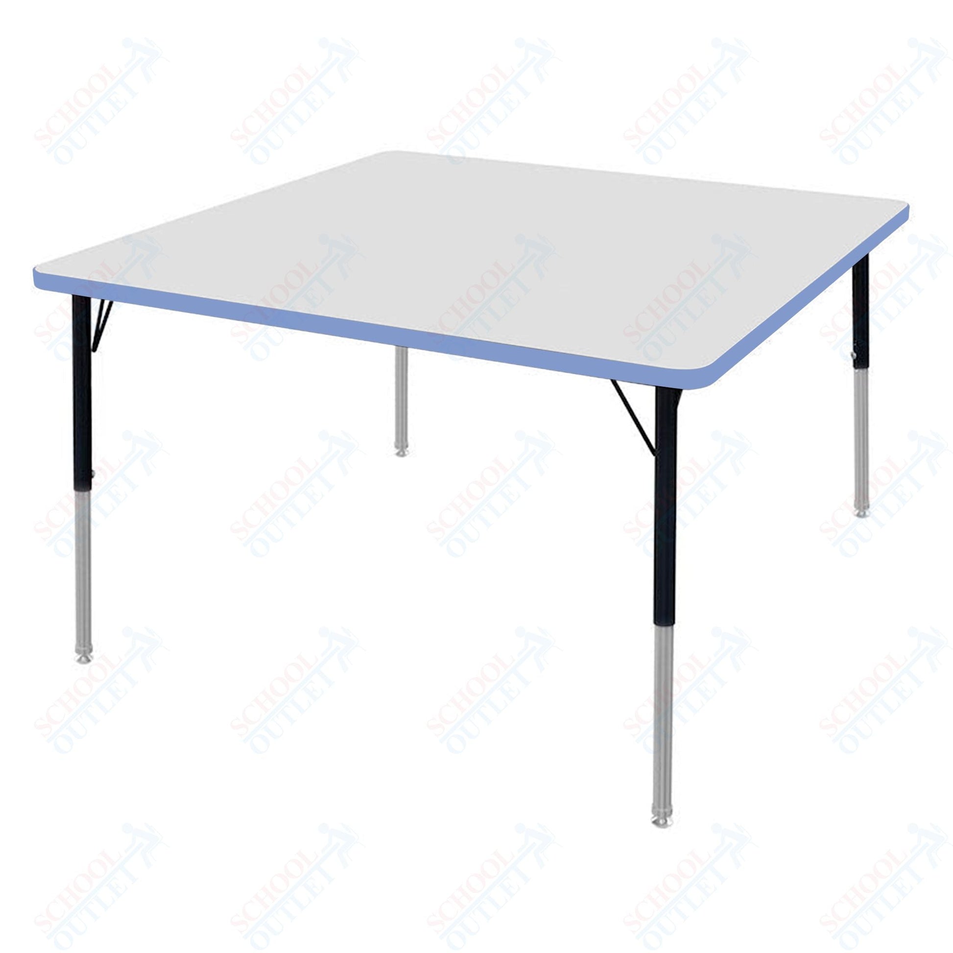 Marco MG2200 Series 48" Square Activity Table w/ Dry Erase Top Adj Height 21" - 30" (MG2216 - DB) - SchoolOutlet