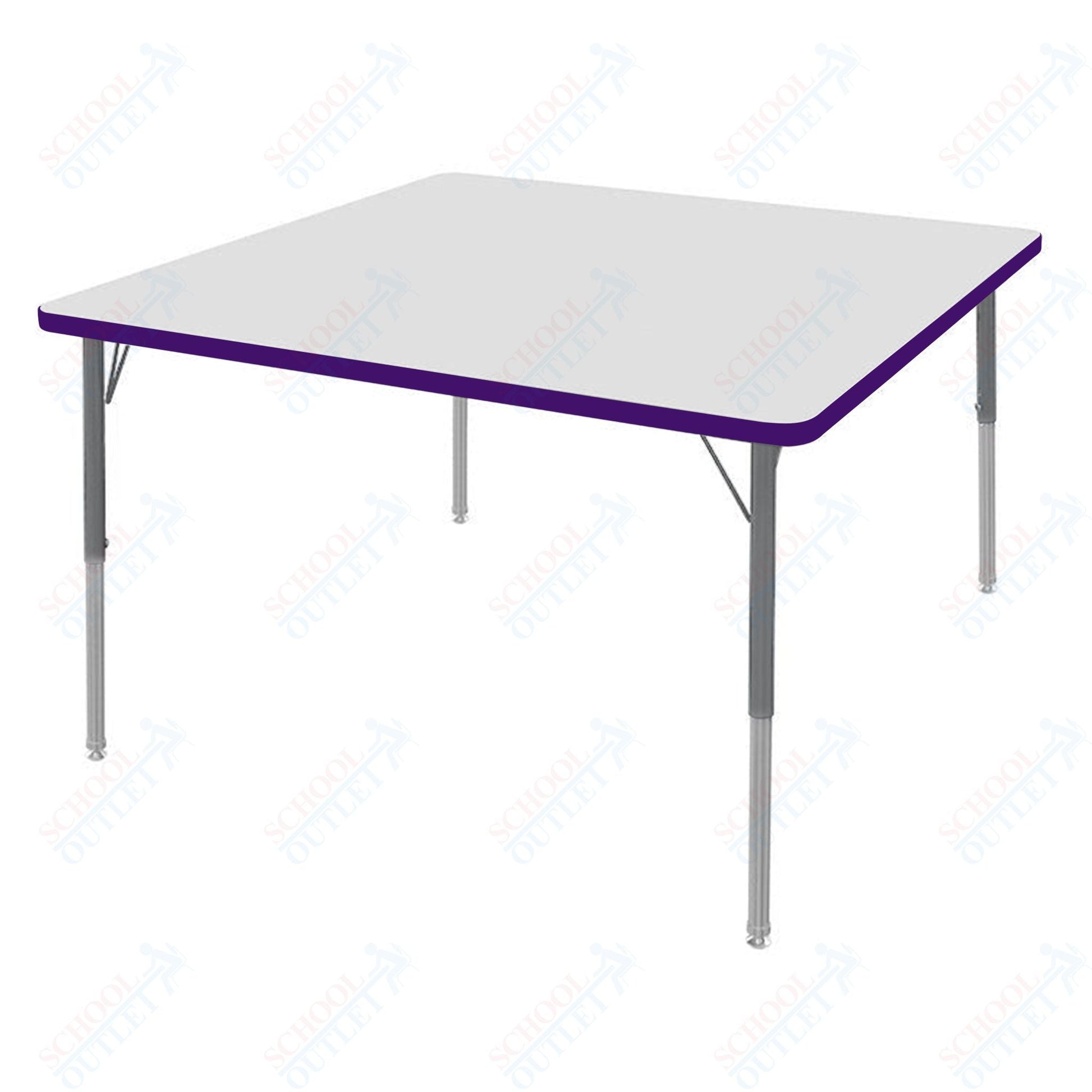 Marco MG2200 Series 48" Square Activity Table w/ Dry Erase Top Adj Height 21" - 30" (MG2216 - DB) - SchoolOutlet