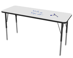 Marco MG2200 Series Rectangle Preschool Table w/ Dry Erase Top 20" x 54" Adj Height 16"-24" (MG2221-DA)