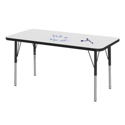 Marco MG2200 Series Rectangle Preschool Table w/ Dry Erase Top 24" x 48" Adj Height 16"-24" (MG2226-DA)