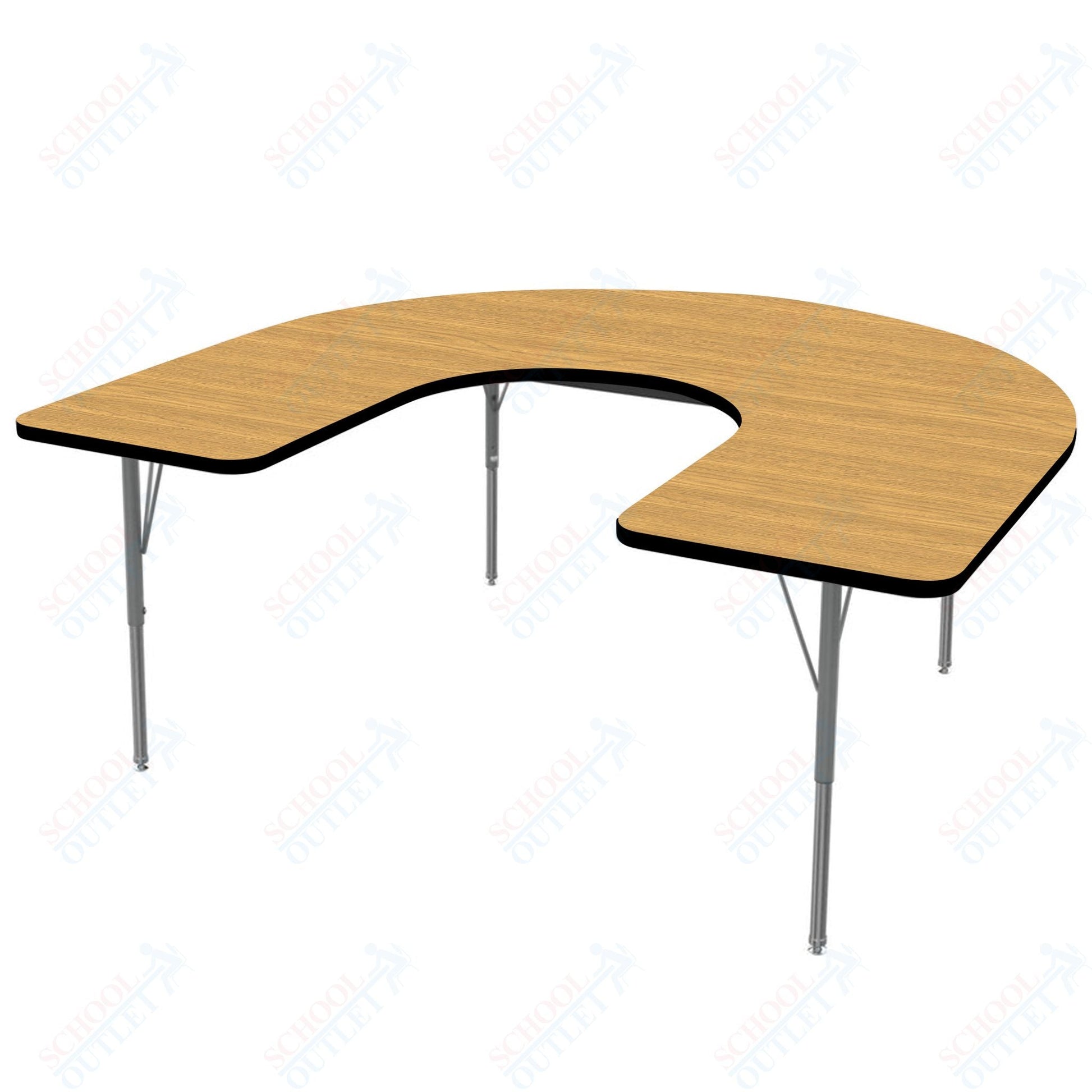 Marco MG2200 Series Horseshoe Preschool Table 48" x 72" Adjustable Height 16" - 24" (MG2227 - MA) - SchoolOutlet