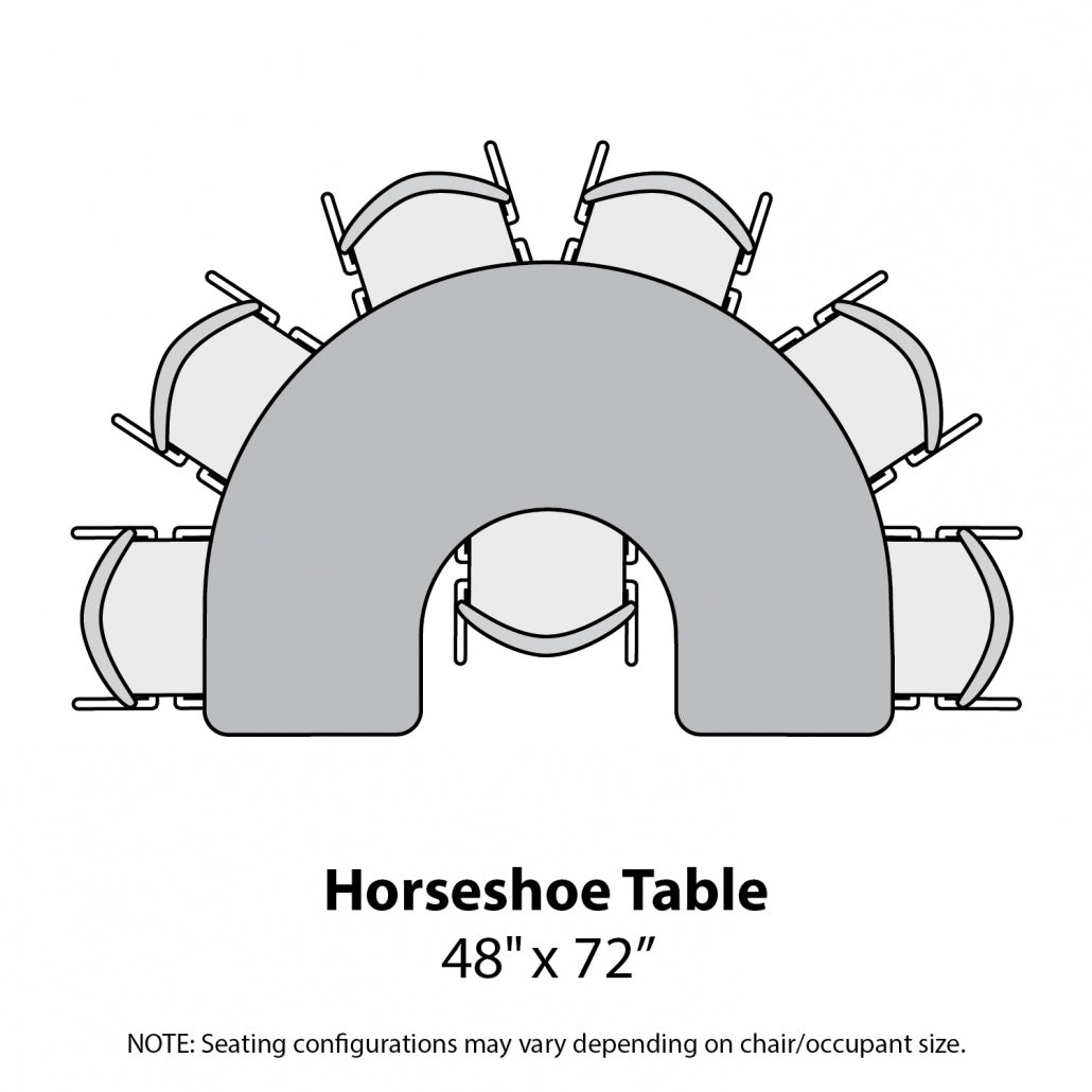 Marco MG2200 Series Horseshoe Preschool Table 48" x 72" Adjustable Height 16" - 24" (MG2227 - MA) - SchoolOutlet