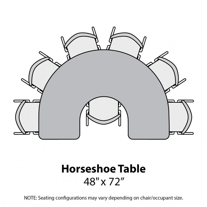 Marco MG2200 Series Horseshoe Preschool Table 48" x 72" Adjustable Height 16" - 24" (MG2227 - MA) - SchoolOutlet