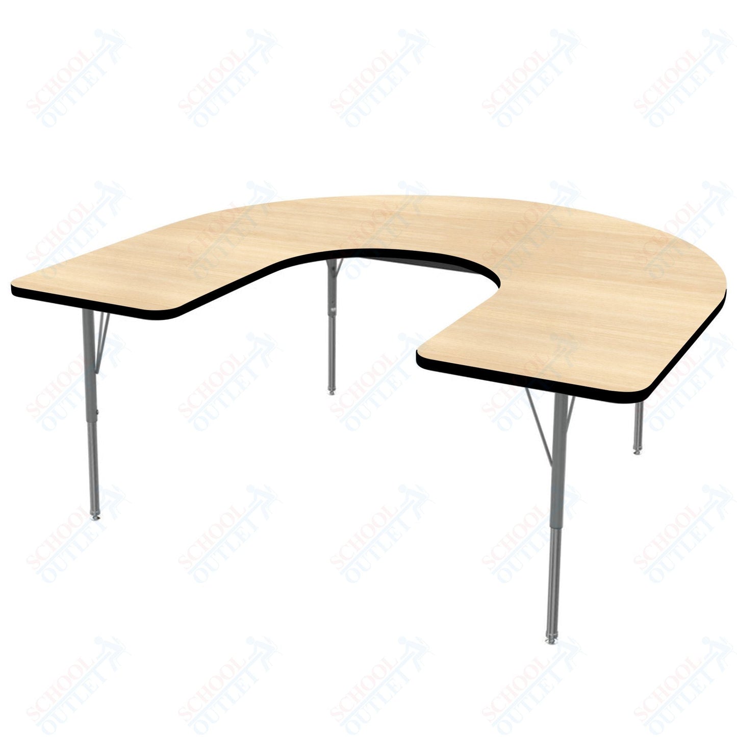 Marco MG2200 Series Horseshoe Preschool Table 48" x 72" Adjustable Height 16" - 24" (MG2227 - MA) - SchoolOutlet