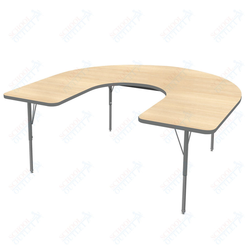 Marco MG2200 Series Horseshoe Preschool Table 48" x 72" Adjustable Height 16" - 24" (MG2227 - MA) - SchoolOutlet