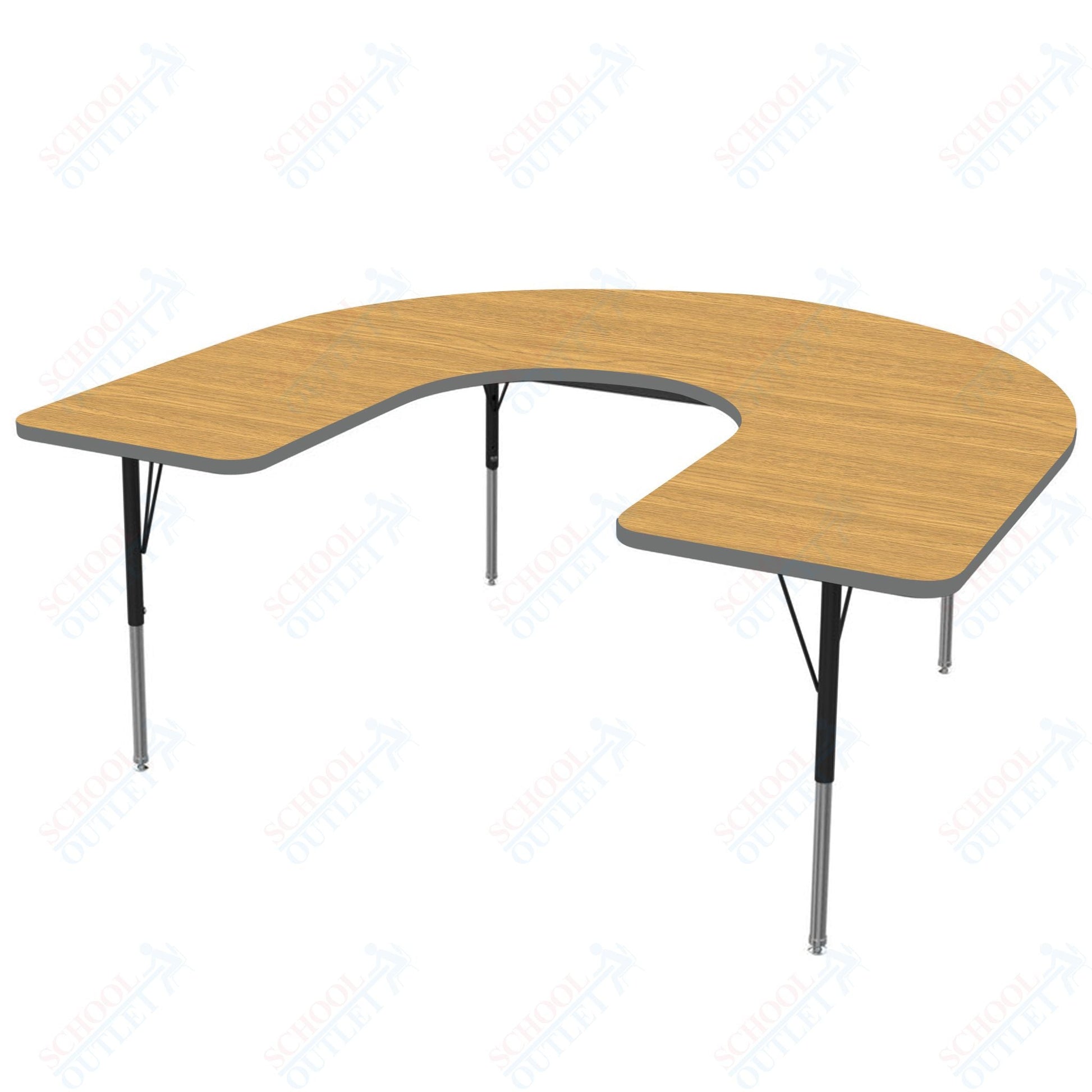 Marco MG2200 Series Horseshoe Preschool Table 48" x 72" Adjustable Height 16" - 24" (MG2227 - MA) - SchoolOutlet