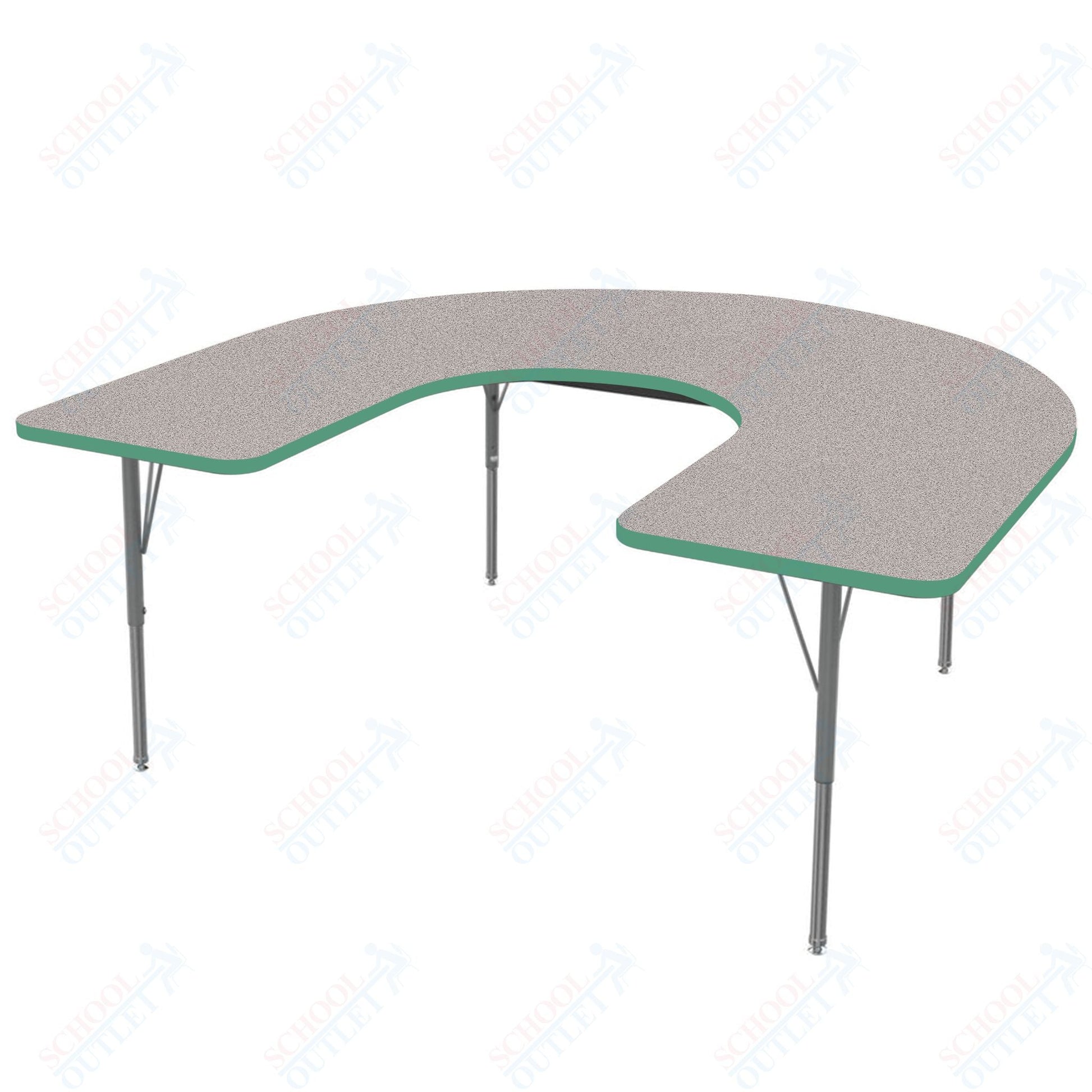 Marco MG2200 Series Horseshoe Preschool Table 48" x 72" Adjustable Height 16" - 24" (MG2227 - MA) - SchoolOutlet