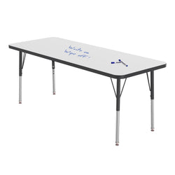 Marco MG2200 Series Rectangle Preschool Table w/ Dry Erase Top 24" x 60" Adj Height 16"-24" (MG2228-DA)