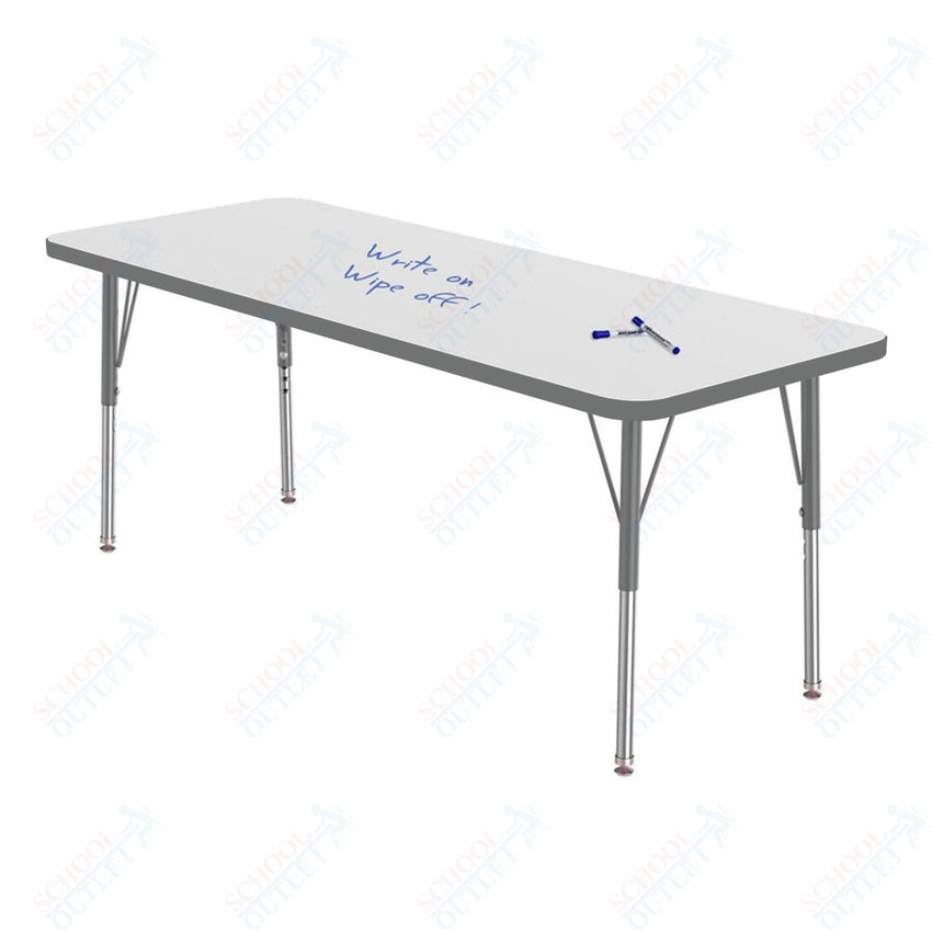 Marco MG2200 Series Rectangle Preschool Table w/ Dry Erase Top 24" x 60" Adj Height 16" - 24" (MG2228 - DA) - SchoolOutlet