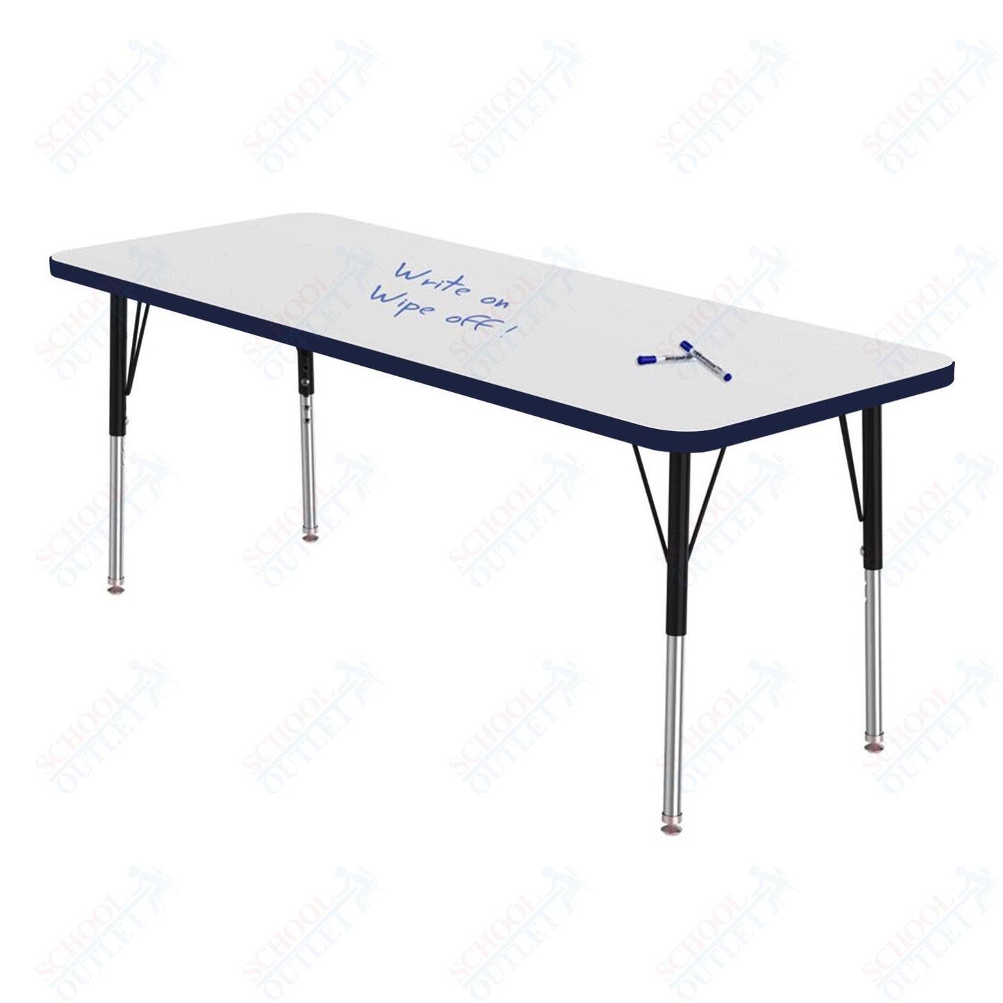 Marco MG2200 Series Rectangle Preschool Table w/ Dry Erase Top 24" x 60" Adj Height 16" - 24" (MG2228 - DA) - SchoolOutlet