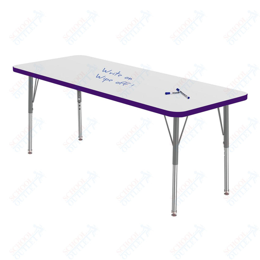 Marco MG2200 Series Rectangle Preschool Table w/ Dry Erase Top 24" x 60" Adj Height 16" - 24" (MG2228 - DA) - SchoolOutlet