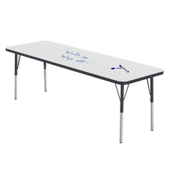 Marco MG2200 Series Rectangle Preschool Table w/ Dry Erase Top 24" x 72" Adj Height 16"-24" (MG2230-DA)