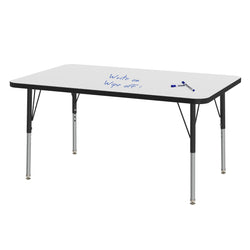 Marco MG2200 Series Rectangle Preschool Table w/ Dry Erase Top 30" x 48" Adj Height 16"-24" (MG2236-DA)