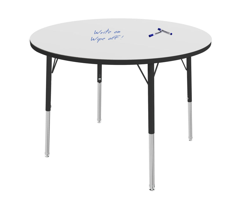 Marco MG2200 Series 36" Round Activity Table w/ Dry Erase Top Adj Height 21" - 30" (MG2244 - DB) - SchoolOutlet