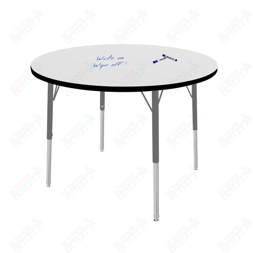 Marco MG2200 Series 36" Round Activity Table w/ Dry Erase Top Adj Height 21" - 30" (MG2244 - DB) - SchoolOutlet