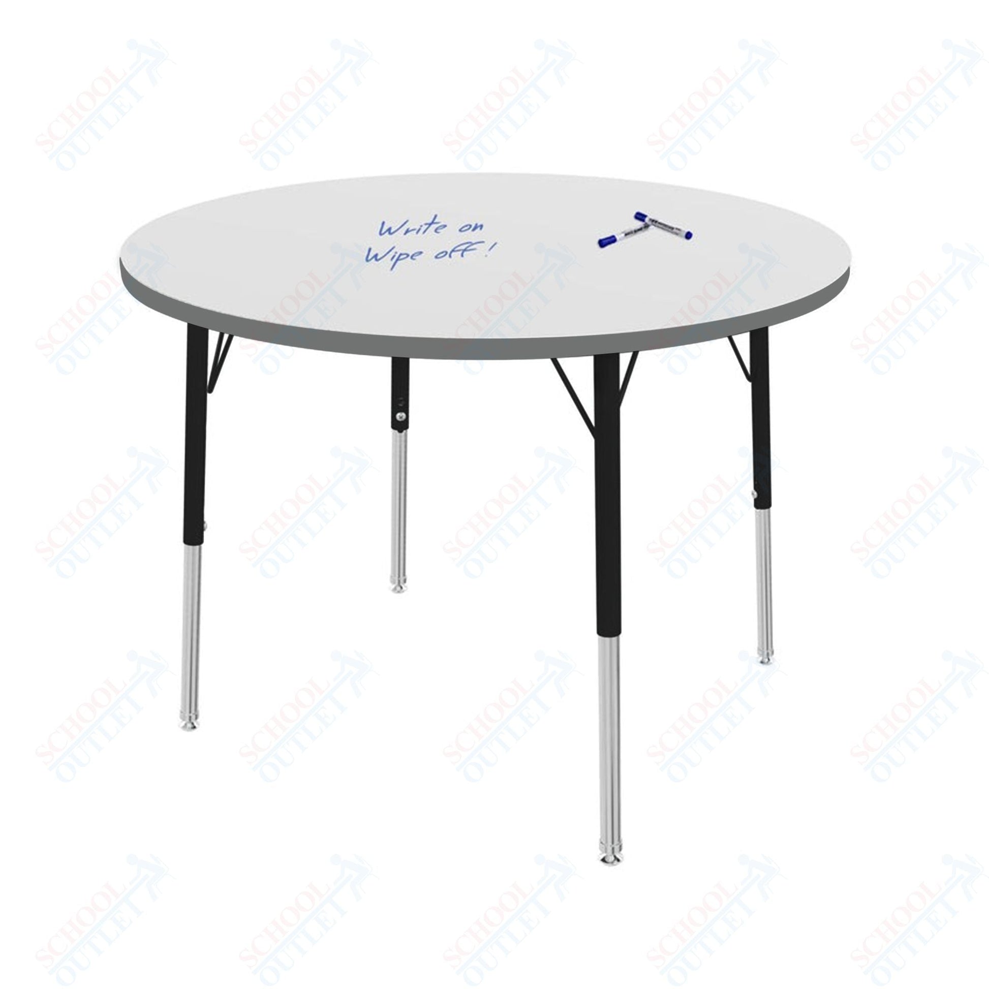 Marco MG2200 Series 36" Round Activity Table w/ Dry Erase Top Adj Height 21" - 30" (MG2244 - DB) - SchoolOutlet