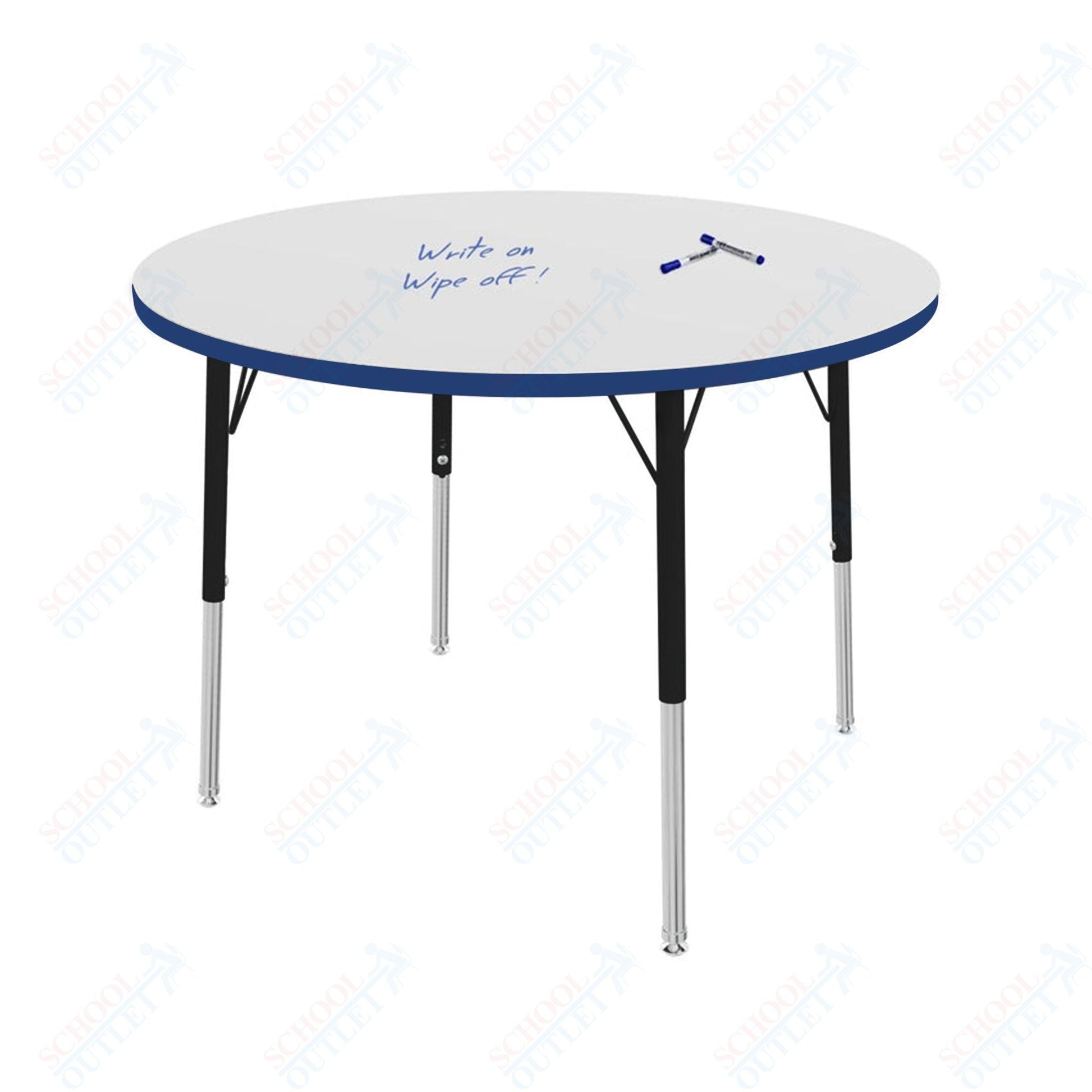 Marco MG2200 Series 36" Round Activity Table w/ Dry Erase Top Adj Height 21" - 30" (MG2244 - DB) - SchoolOutlet