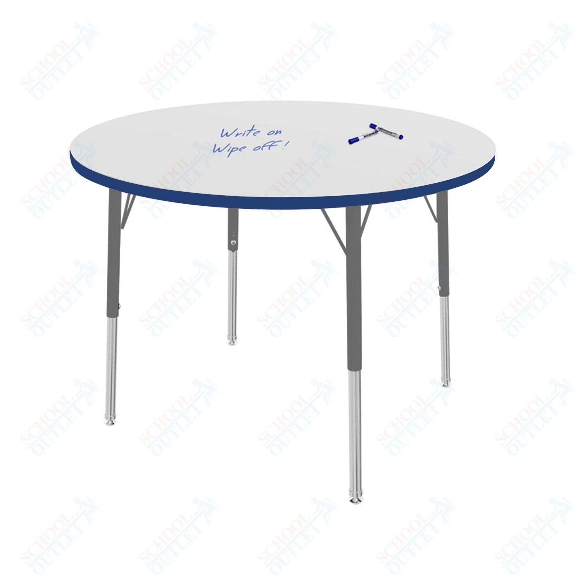 Marco MG2200 Series 36" Round Activity Table w/ Dry Erase Top Adj Height 21" - 30" (MG2244 - DB) - SchoolOutlet