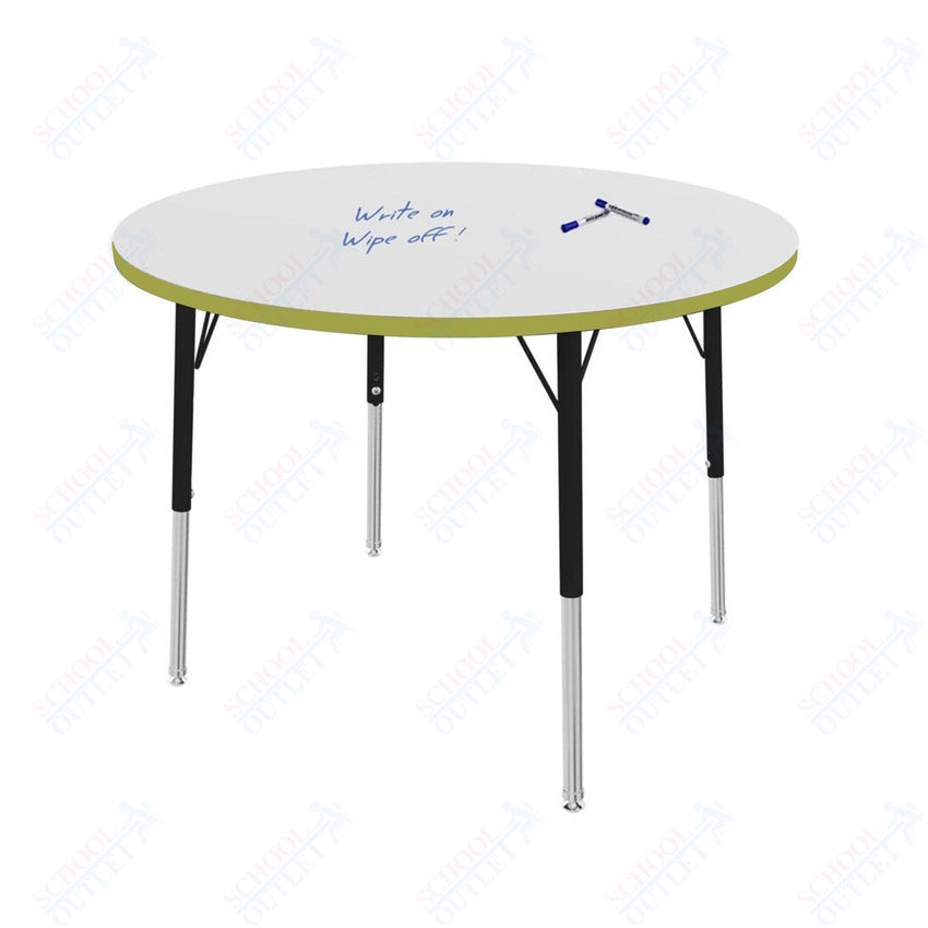 Marco MG2200 Series 36" Round Activity Table w/ Dry Erase Top Adj Height 21" - 30" (MG2244 - DB) - SchoolOutlet