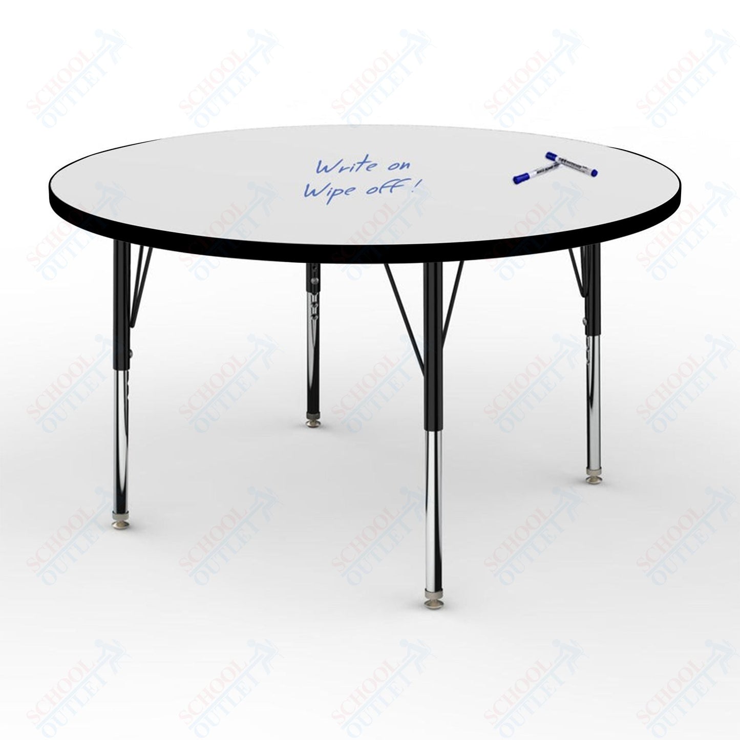 Marco MG2200 Series 42" Round Preschool Table w/ Dry Erase Top Adj Height 16" - 24" (MG2245 - DA) - SchoolOutlet