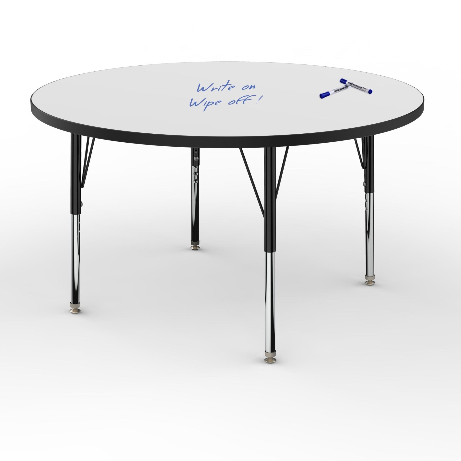 Marco MG2200 Series 42" Round Preschool Table w/ Dry Erase Top Adj Height 16" - 24" (MG2245 - DA) - SchoolOutlet