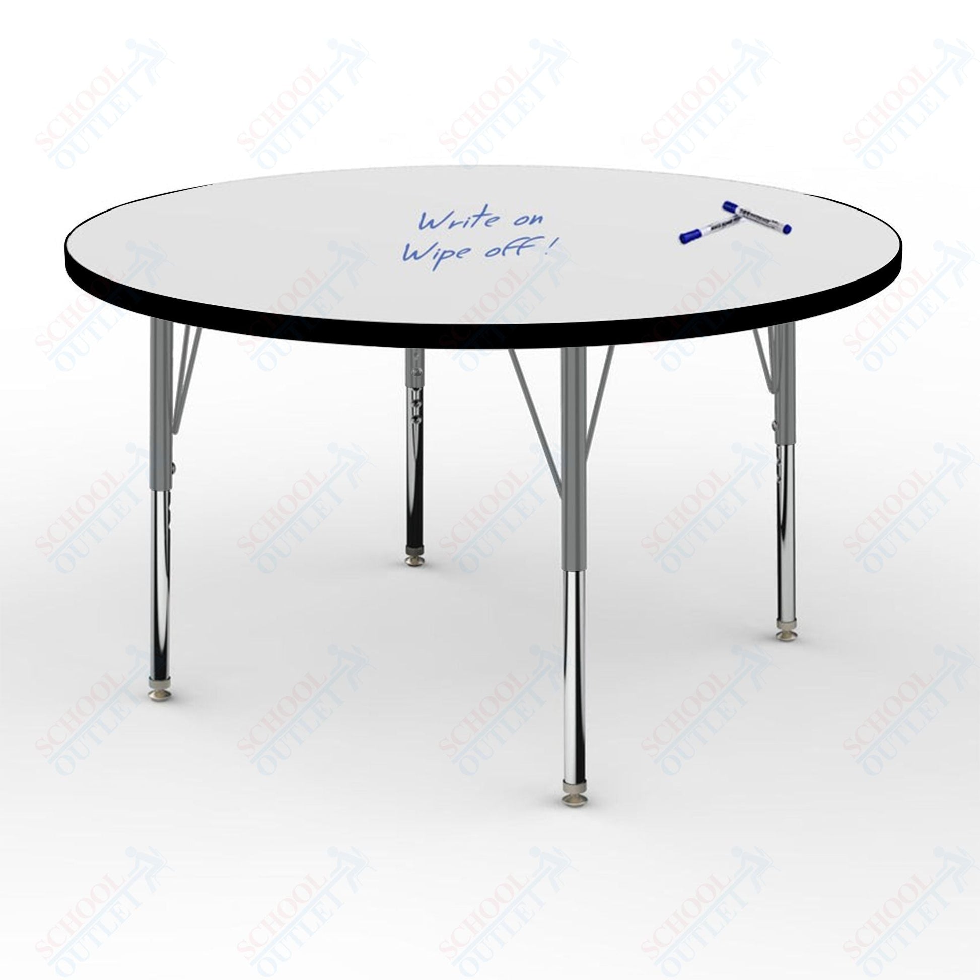 Marco MG2200 Series 42" Round Preschool Table w/ Dry Erase Top Adj Height 16" - 24" (MG2245 - DA) - SchoolOutlet