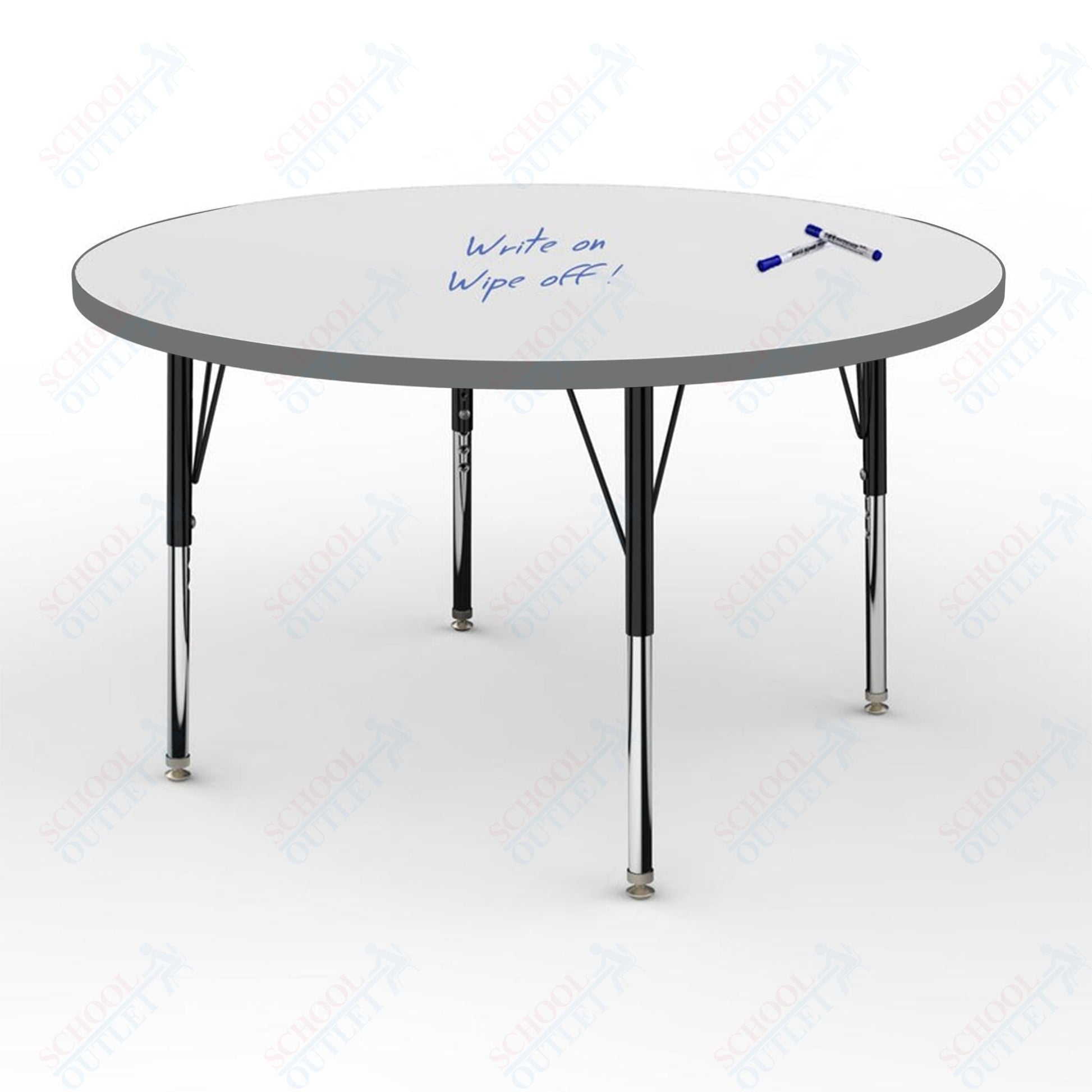 Marco MG2200 Series 42" Round Preschool Table w/ Dry Erase Top Adj Height 16" - 24" (MG2245 - DA) - SchoolOutlet