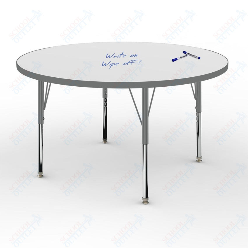 Marco MG2200 Series 42" Round Preschool Table w/ Dry Erase Top Adj Height 16" - 24" (MG2245 - DA) - SchoolOutlet