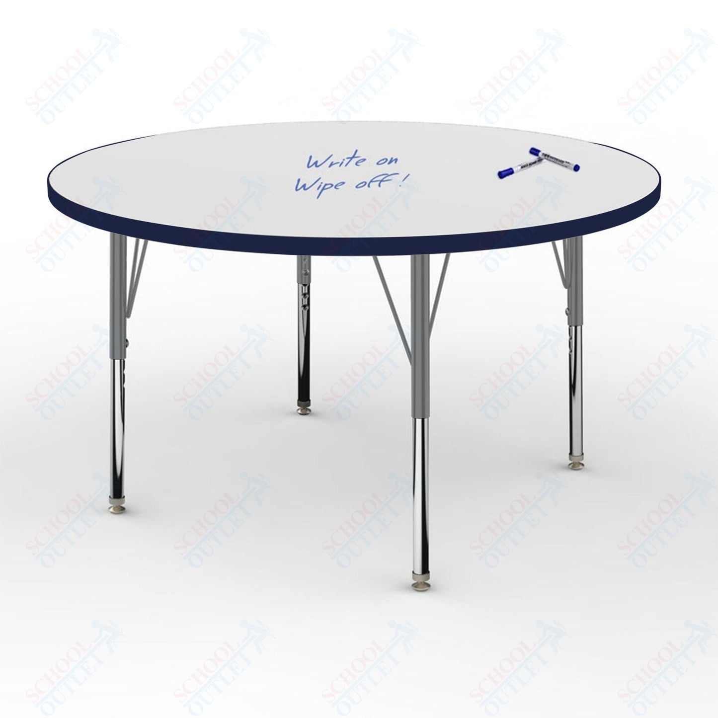 Marco MG2200 Series 42" Round Preschool Table w/ Dry Erase Top Adj Height 16" - 24" (MG2245 - DA) - SchoolOutlet