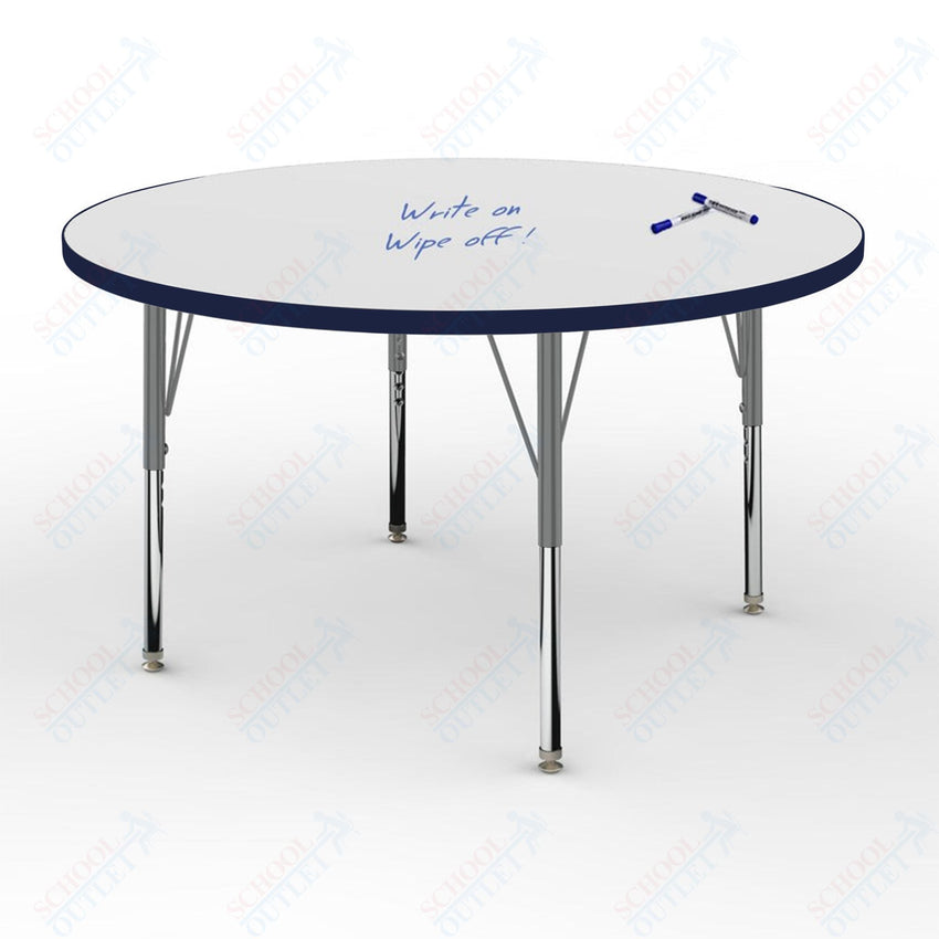 Marco MG2200 Series 42" Round Preschool Table w/ Dry Erase Top Adj Height 16" - 24" (MG2245 - DA) - SchoolOutlet