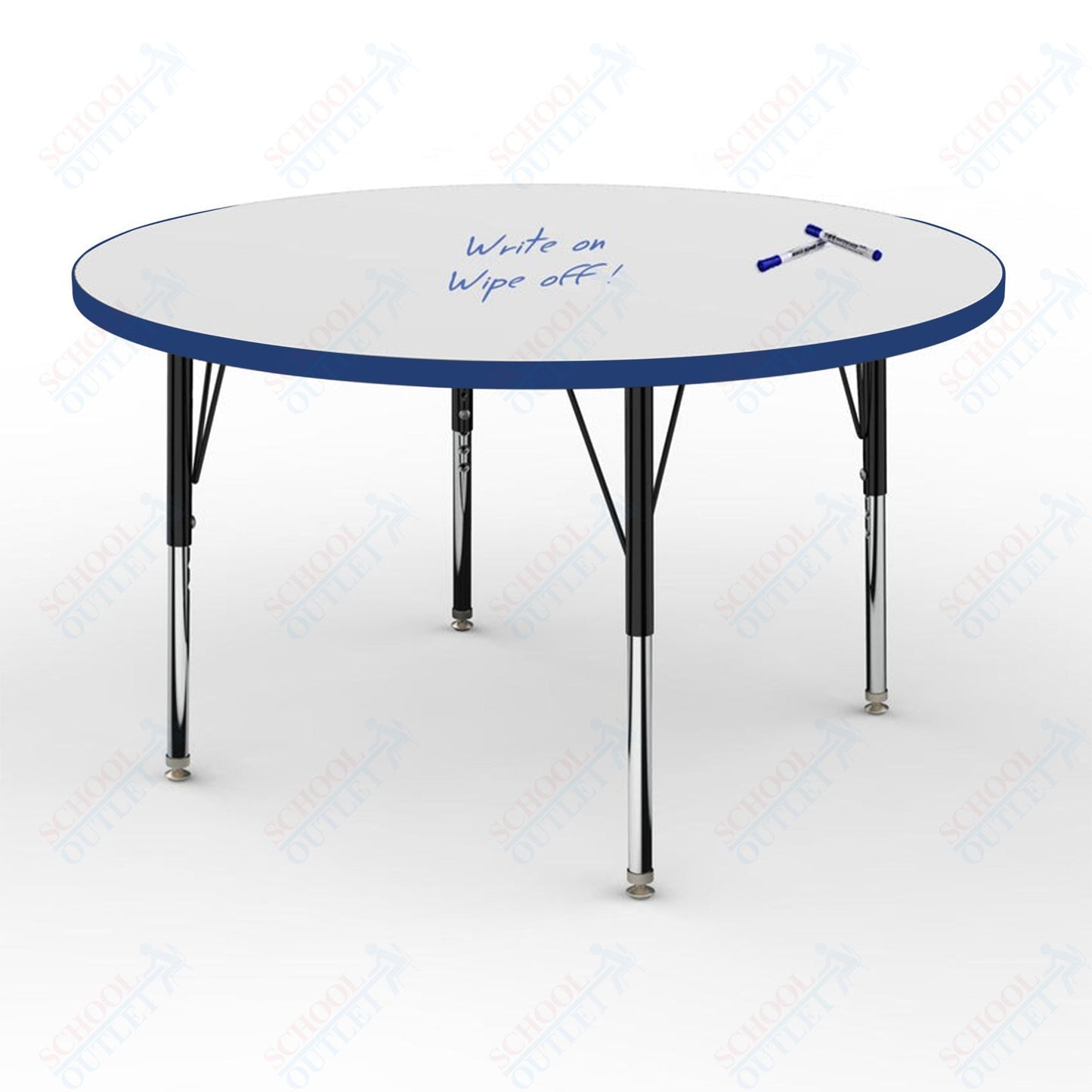 Marco MG2200 Series 42" Round Preschool Table w/ Dry Erase Top Adj Height 16" - 24" (MG2245 - DA) - SchoolOutlet