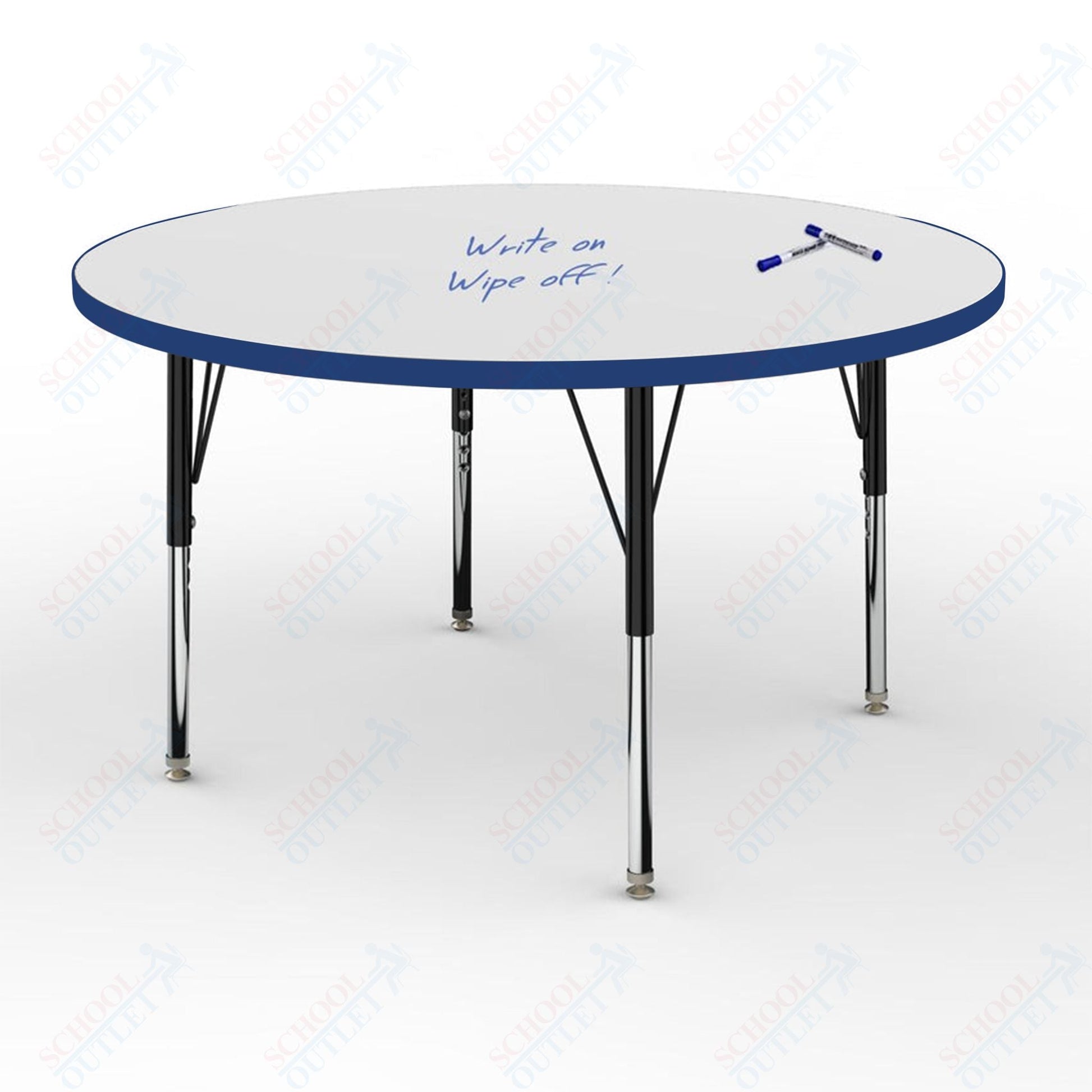 Marco MG2200 Series 42" Round Preschool Table w/ Dry Erase Top Adj Height 16" - 24" (MG2245 - DA) - SchoolOutlet