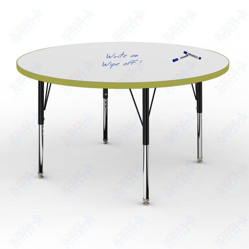 Marco MG2200 Series 42" Round Preschool Table w/ Dry Erase Top Adj Height 16" - 24" (MG2245 - DA) - SchoolOutlet