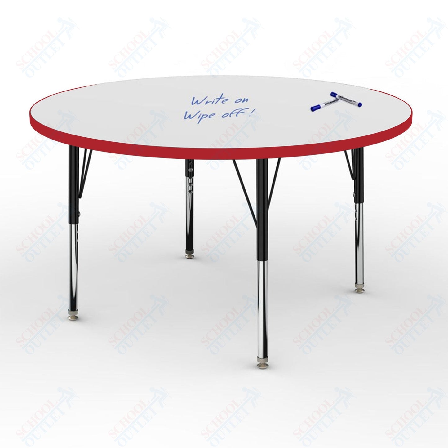 Marco MG2200 Series 42" Round Preschool Table w/ Dry Erase Top Adj Height 16" - 24" (MG2245 - DA) - SchoolOutlet