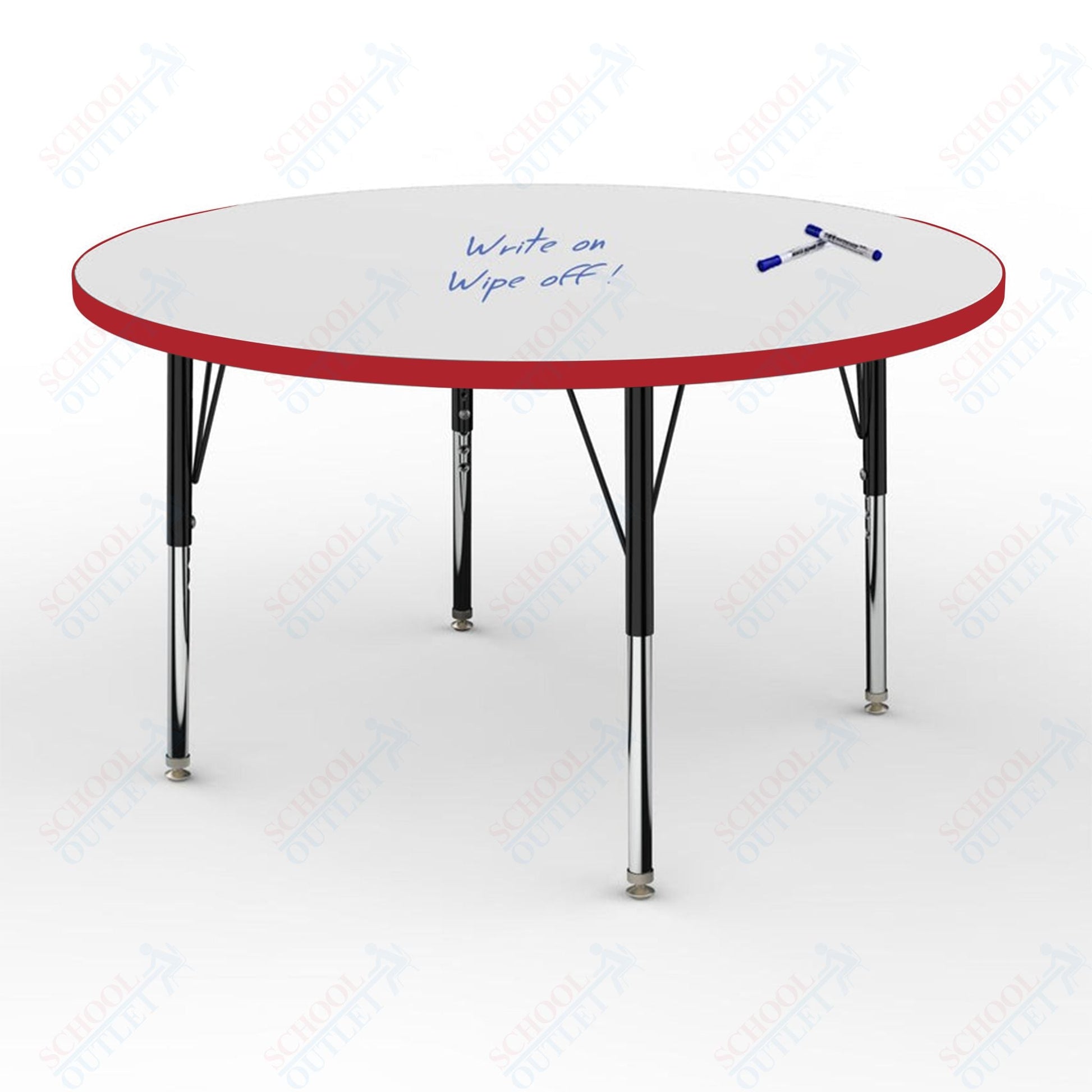 Marco MG2200 Series 42" Round Preschool Table w/ Dry Erase Top Adj Height 16" - 24" (MG2245 - DA) - SchoolOutlet