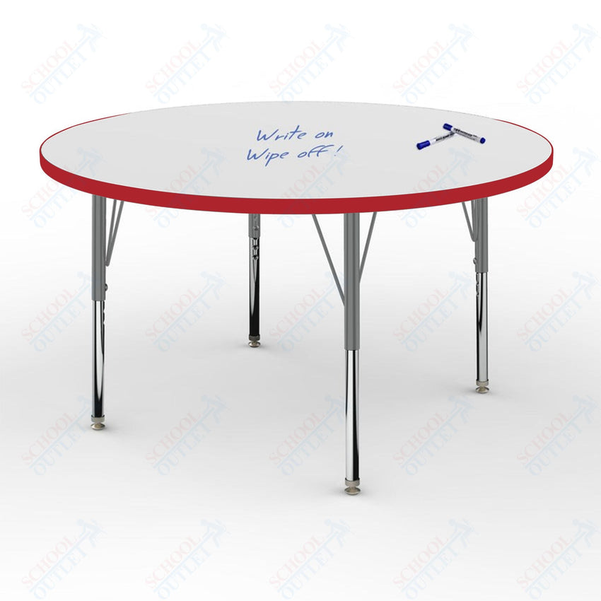 Marco MG2200 Series 42" Round Preschool Table w/ Dry Erase Top Adj Height 16" - 24" (MG2245 - DA) - SchoolOutlet