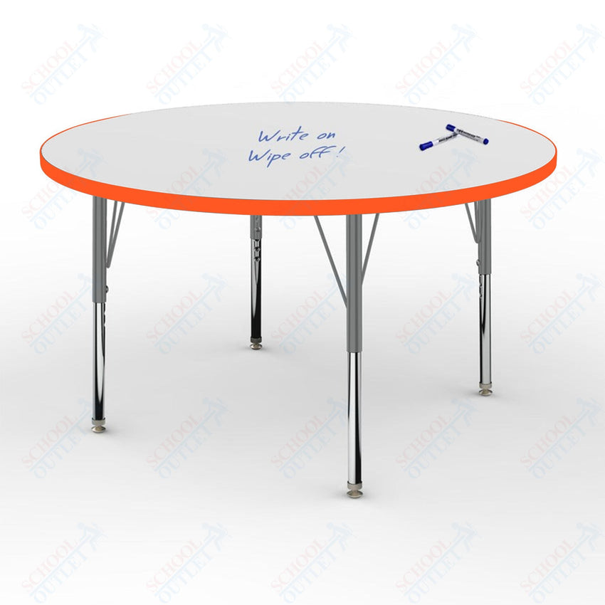 Marco MG2200 Series 42" Round Preschool Table w/ Dry Erase Top Adj Height 16" - 24" (MG2245 - DA) - SchoolOutlet