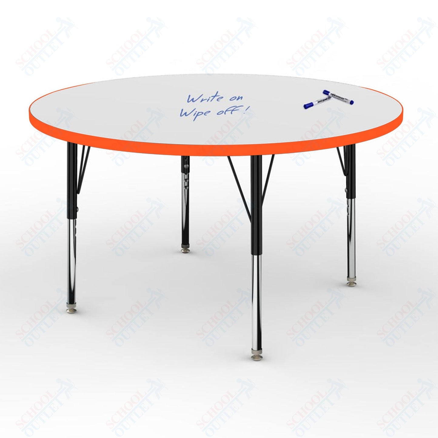 Marco MG2200 Series 42" Round Activity Table w/ Dry Erase Top Adj Height 21" - 30" (MG2245 - DB) - SchoolOutlet