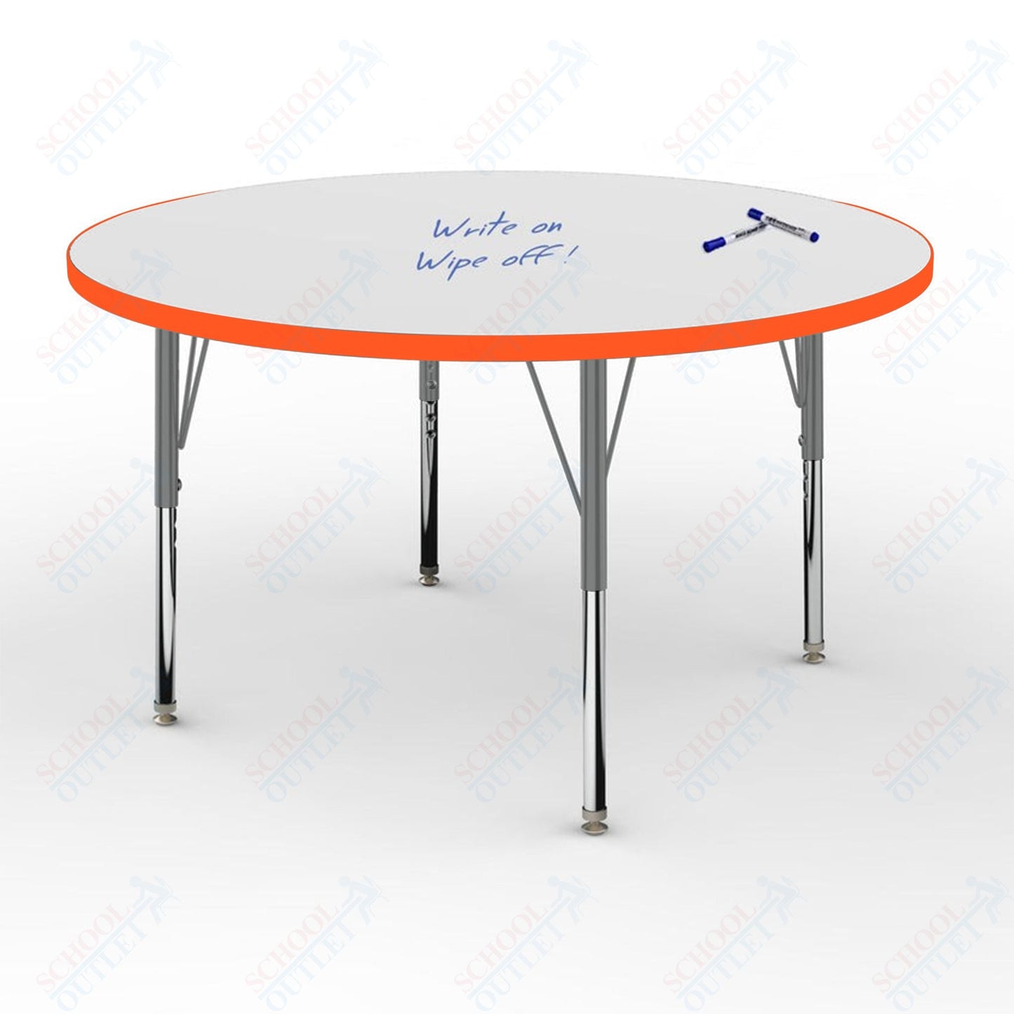 Marco MG2200 Series 42" Round Activity Table w/ Dry Erase Top Adj Height 21" - 30" (MG2245 - DB) - SchoolOutlet