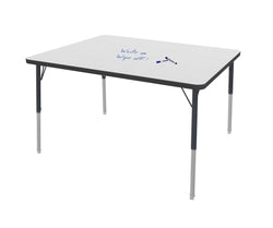 Marco MG2200 Series Rectangle Preschool Table w/ Dry Erase Top 36" x 48" Adj Height 16"-24" (MG2246-DA)