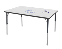 Marco MG2200 Series Rectangle Preschool Table w/ Dry Erase Top 36" x 60" Adj Height 16"-24" (MG2247-DA)