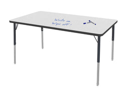 Marco MG2200 Series Rectangle Preschool Table w/ Dry Erase Top 42" x 60" Adj Height 16"-24" (MG2250-DA)