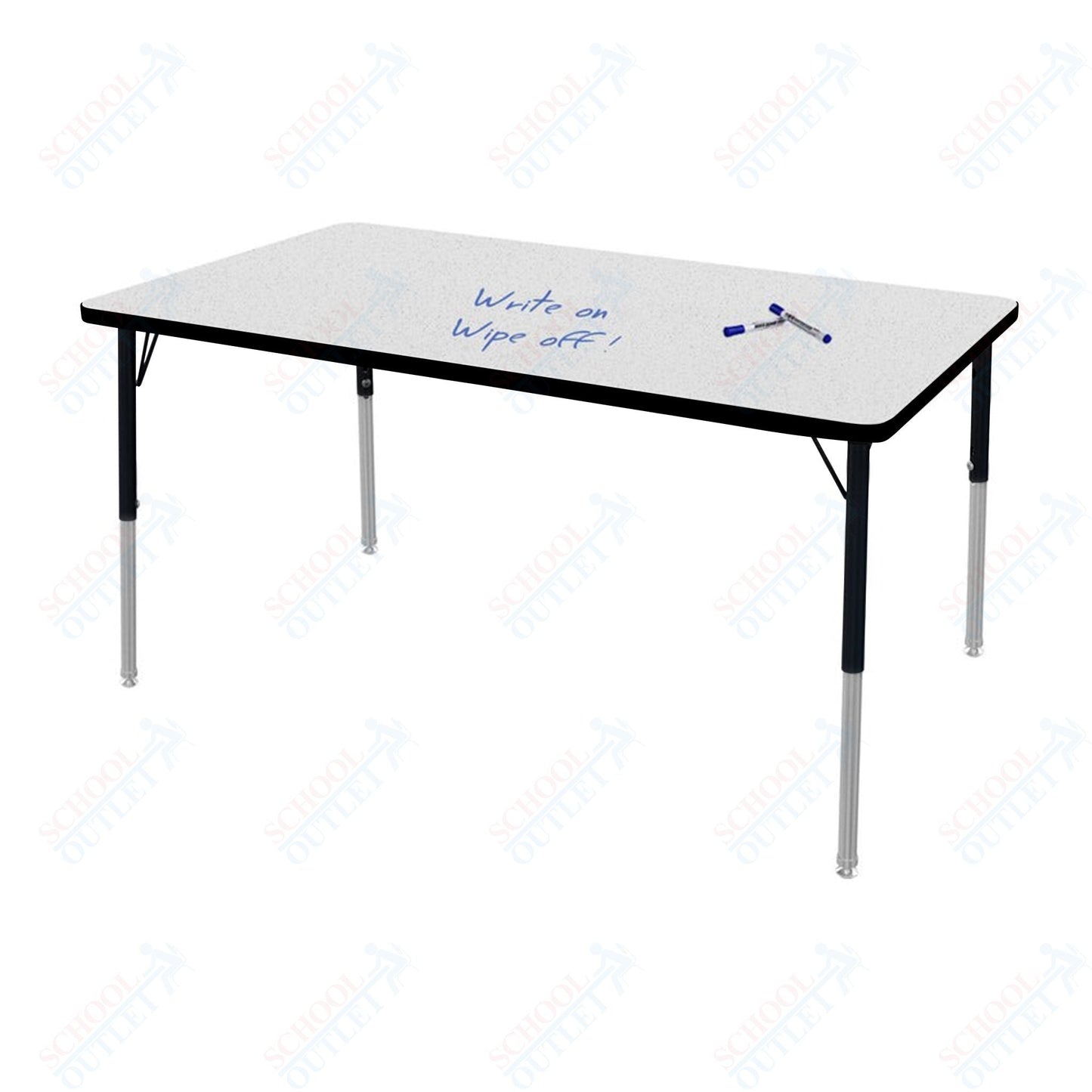 Marco MG2200 Series Rectangle Activity Table w/ Dry Erase Top 42" x 60" Adj Height 21" - 30" (MG2250 - DB) - SchoolOutlet