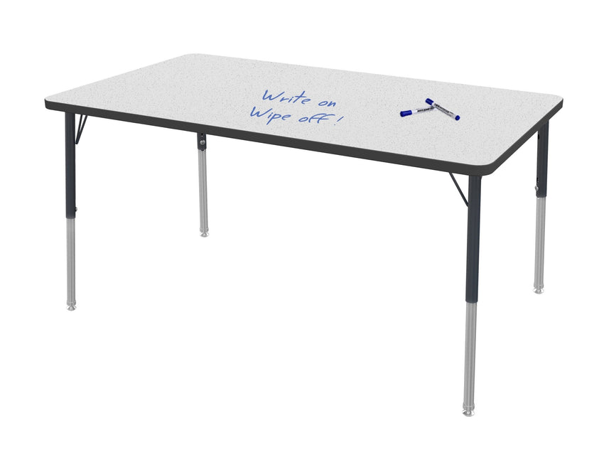 Marco MG2200 Series Rectangle Activity Table w/ Dry Erase Top 42" x 60" Adj Height 21" - 30" (MG2250 - DB) - SchoolOutlet