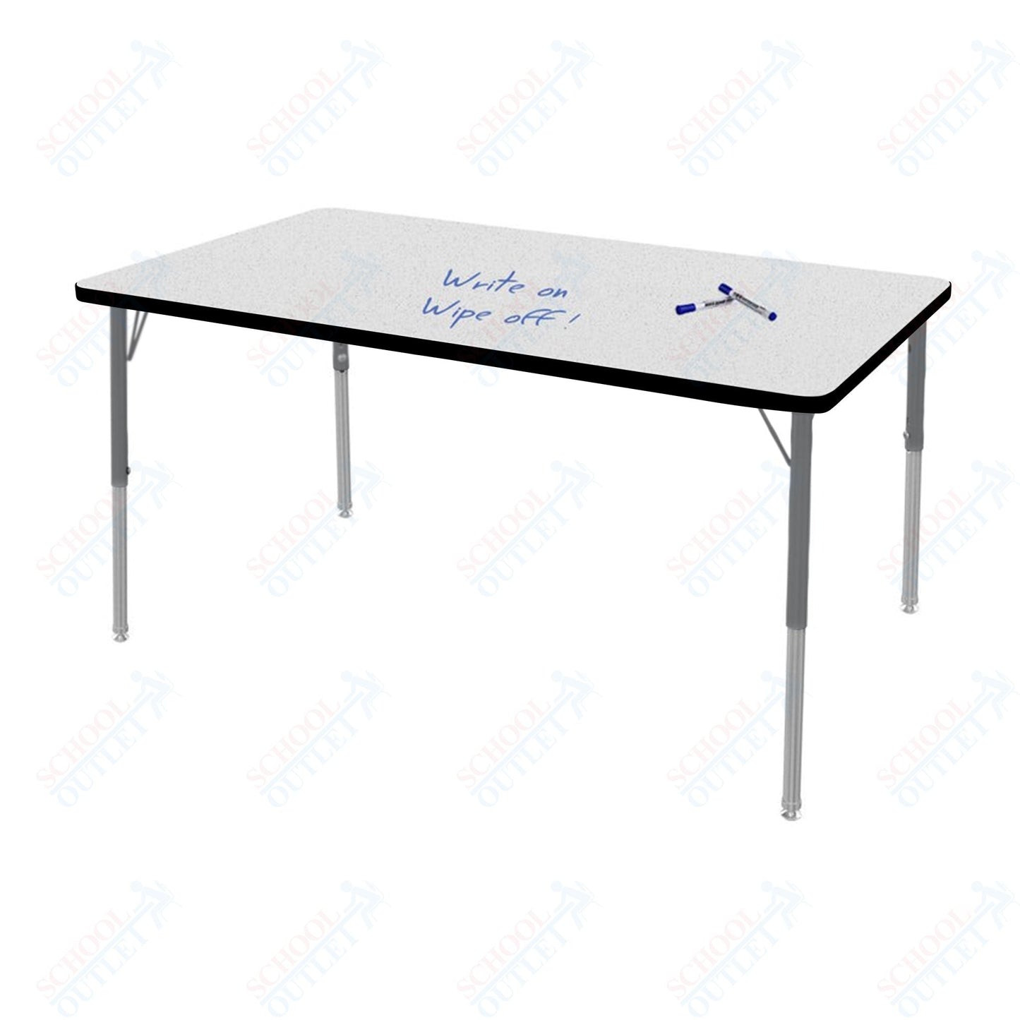 Marco MG2200 Series Rectangle Activity Table w/ Dry Erase Top 42" x 60" Adj Height 21" - 30" (MG2250 - DB) - SchoolOutlet