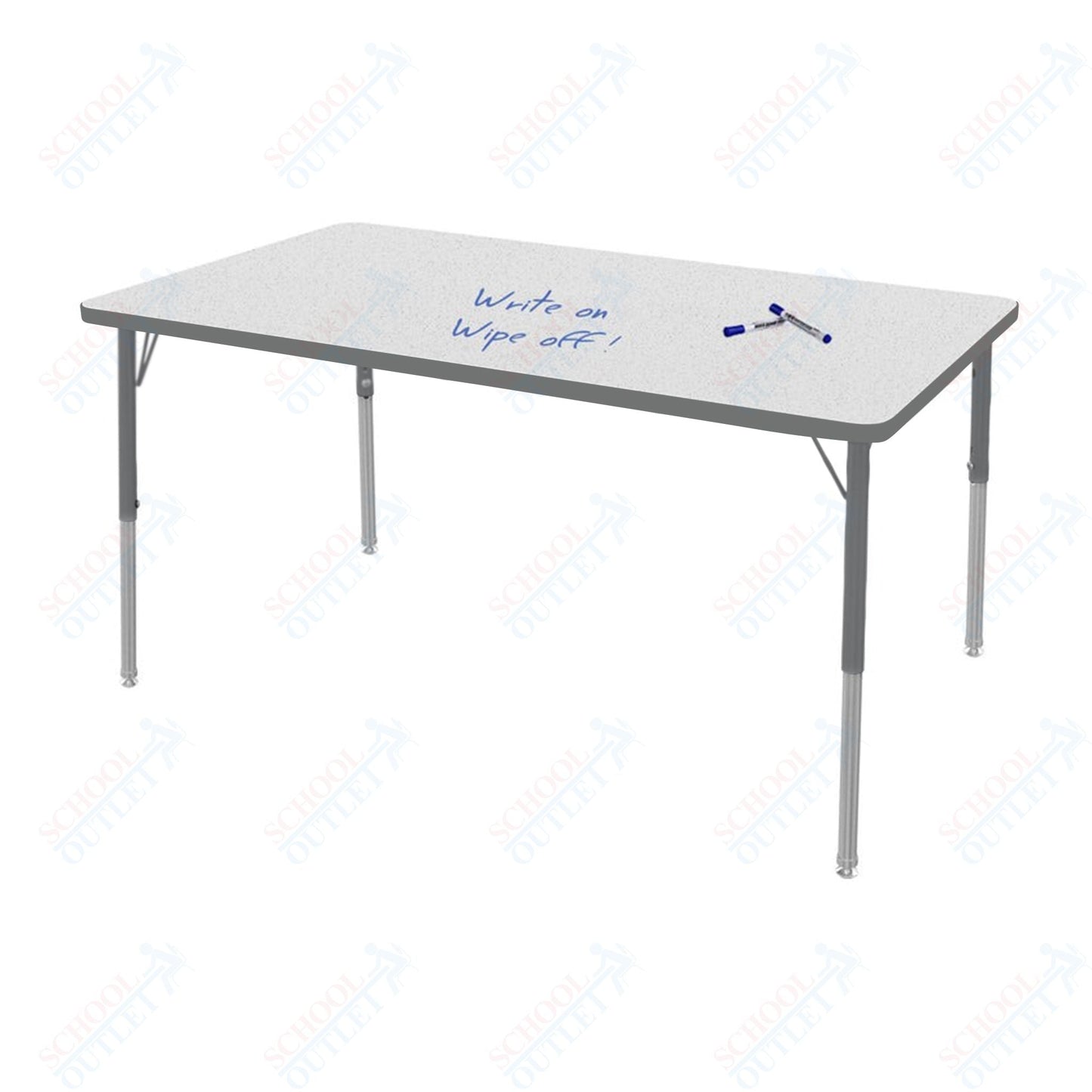 Marco MG2200 Series Rectangle Activity Table w/ Dry Erase Top 42" x 60" Adj Height 21" - 30" (MG2250 - DB) - SchoolOutlet