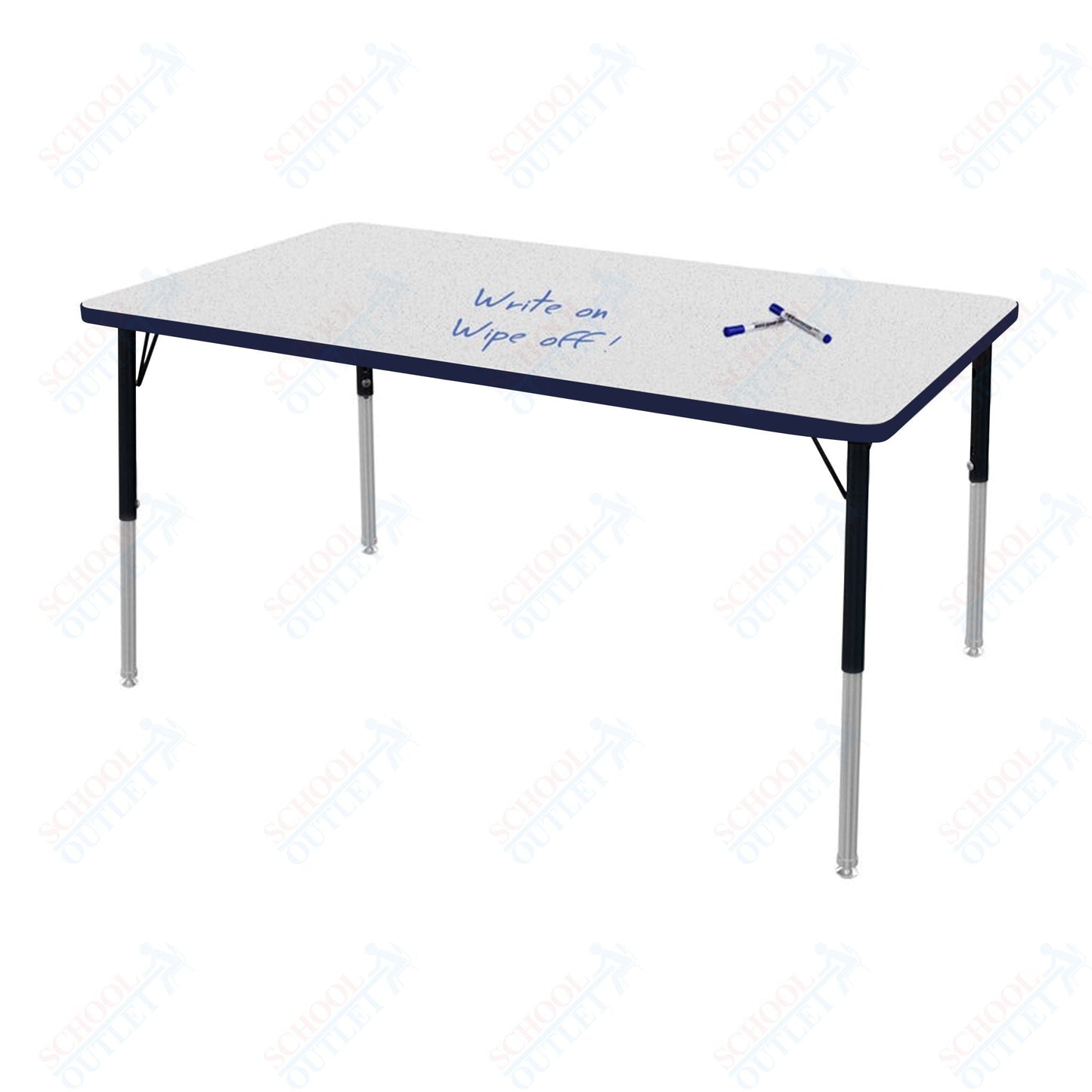 Marco MG2200 Series Rectangle Activity Table w/ Dry Erase Top 42" x 60" Adj Height 21" - 30" (MG2250 - DB) - SchoolOutlet