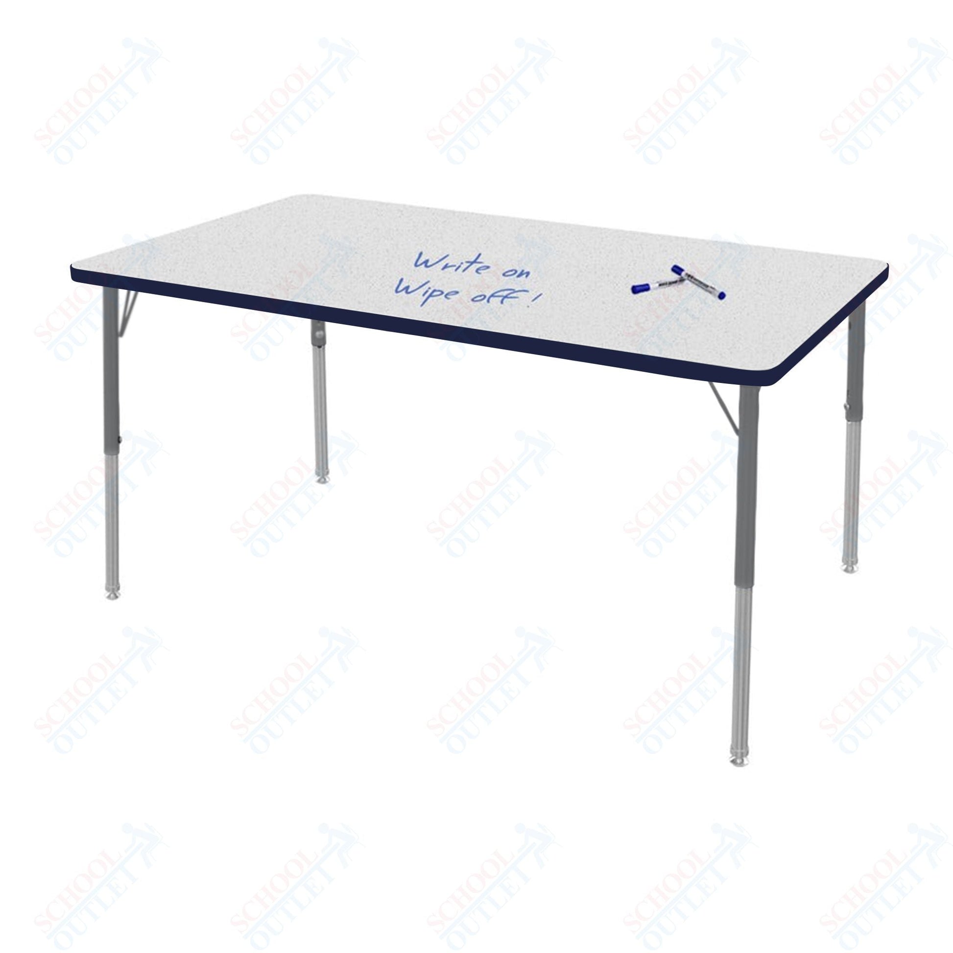 Marco MG2200 Series Rectangle Activity Table w/ Dry Erase Top 42" x 60" Adj Height 21" - 30" (MG2250 - DB) - SchoolOutlet